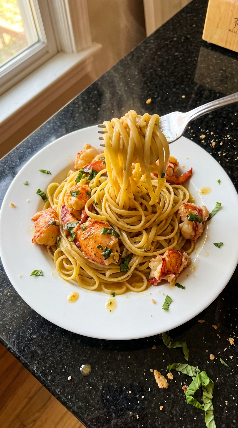 Lobster Linguine with Basil