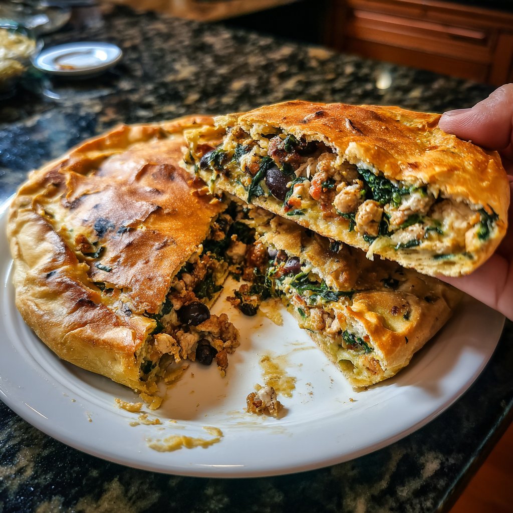 Turkey Olives and Spinach Pita