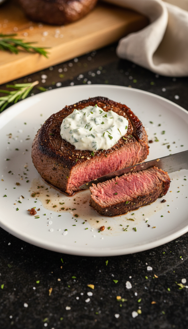 Filet Mignon with Horseradish Cream