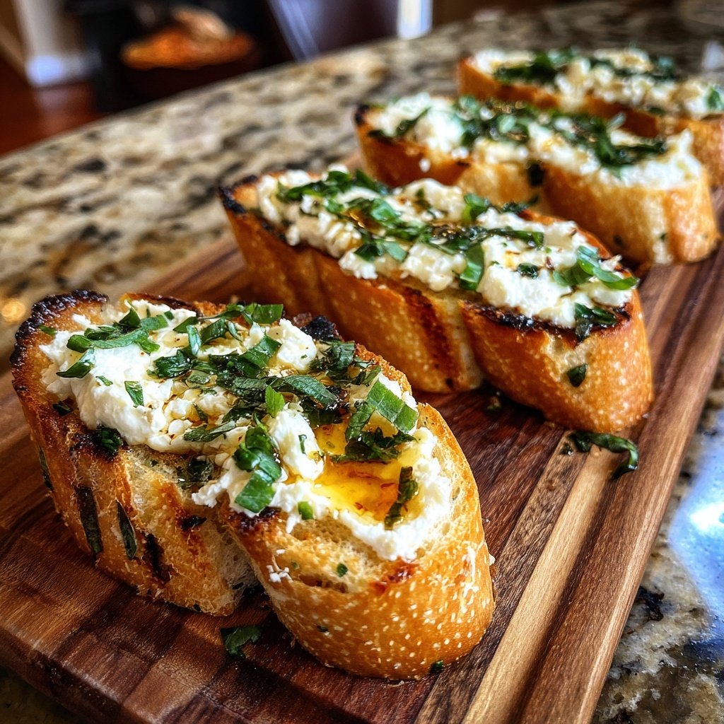 Herbed Goat Cheese Crostini Bites