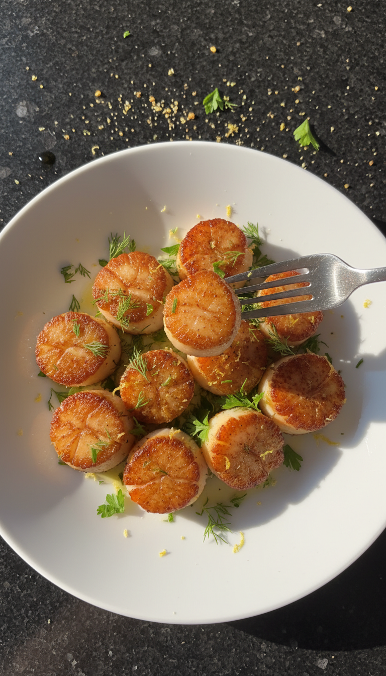 Lemon Zest Seared Scallops