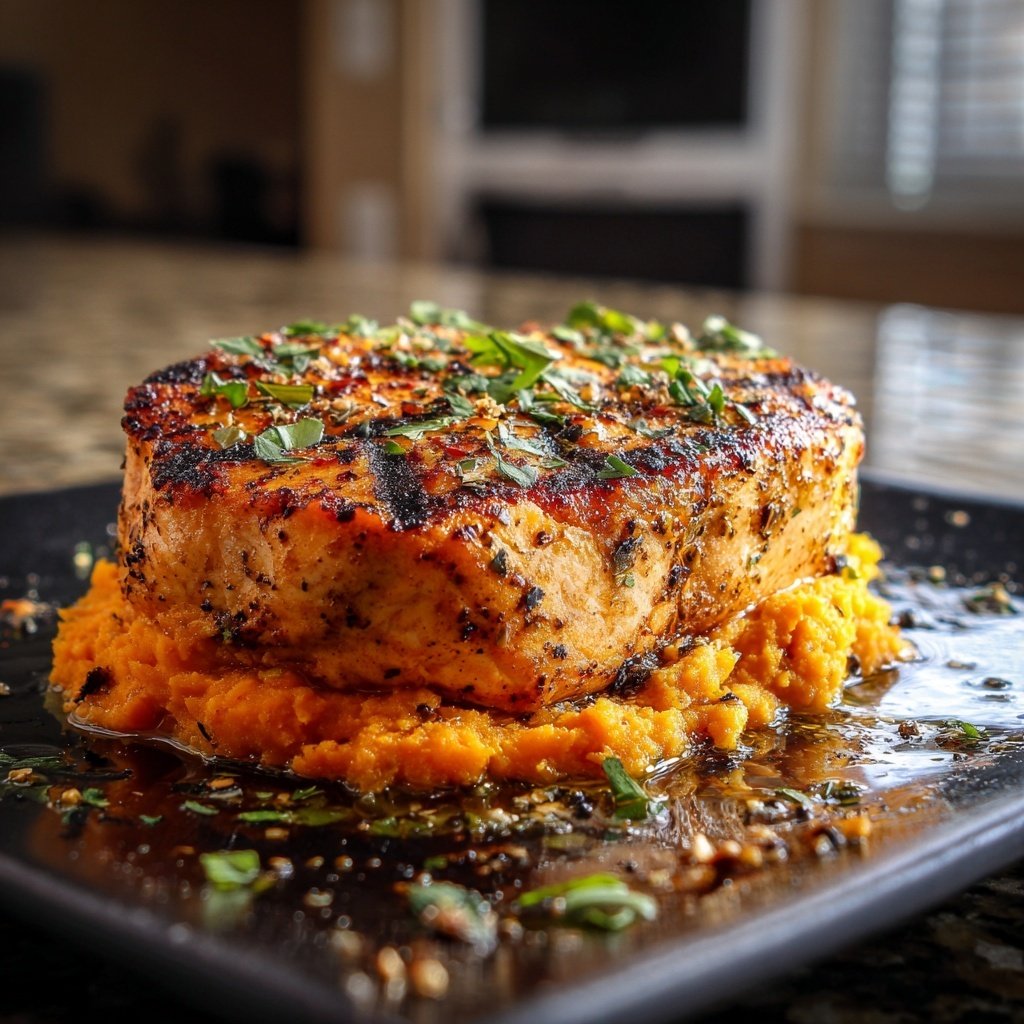 Sweet Potato Mash with Salmon