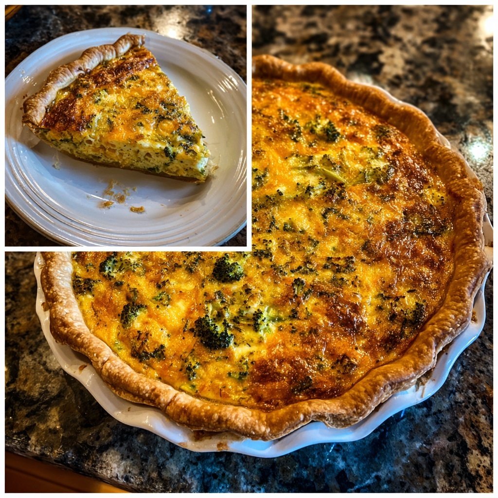 Easy Broccoli Cheddar Quiche