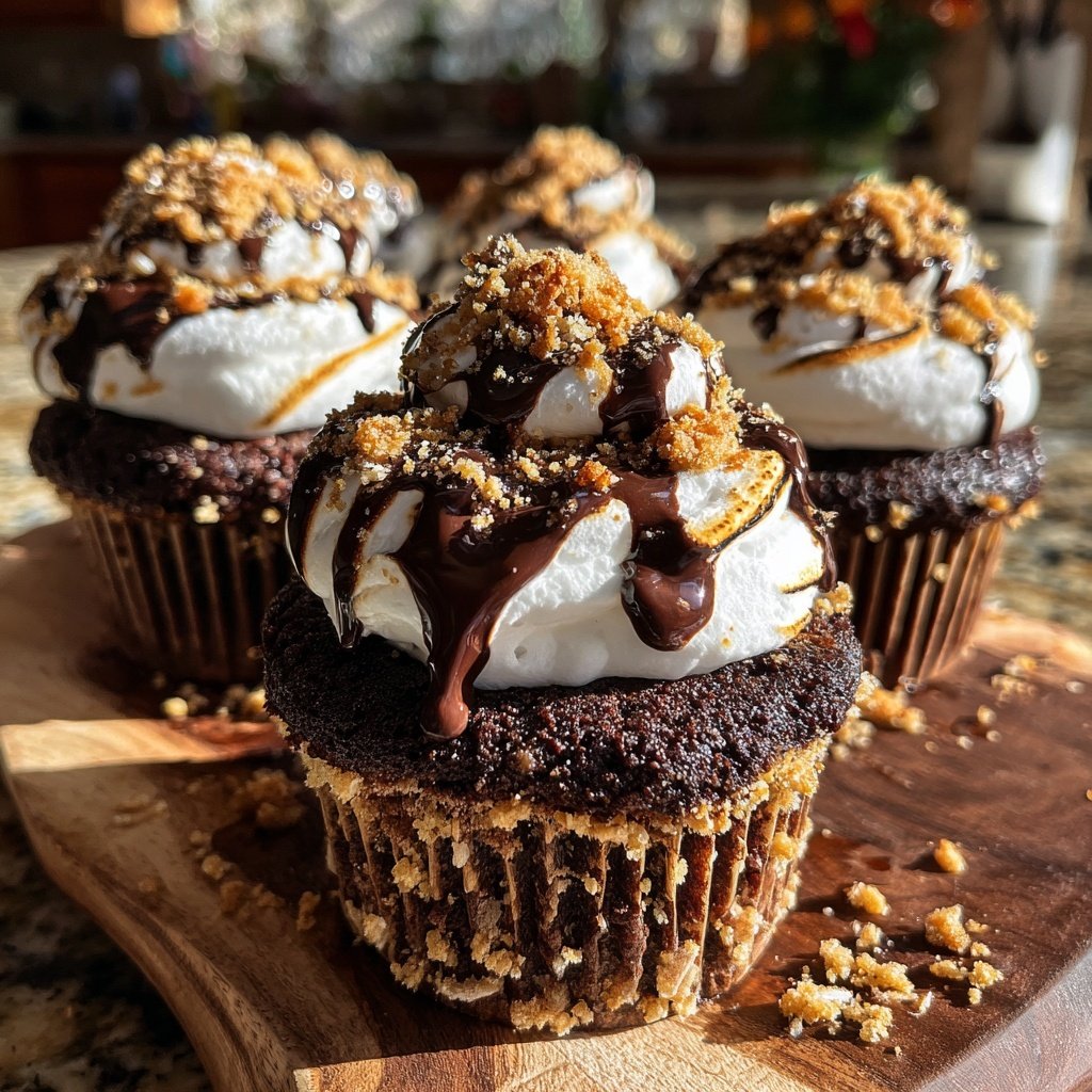 S'mores Inspired Cupcake Stacks