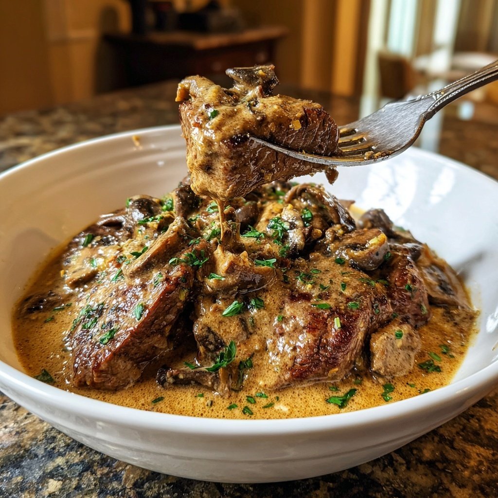 One-Pan Sirloin Steak Mushroom Gravy