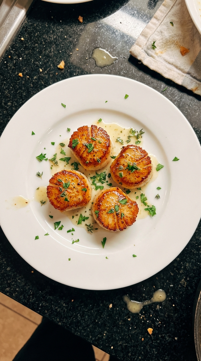 Seared Scallops with White Wine