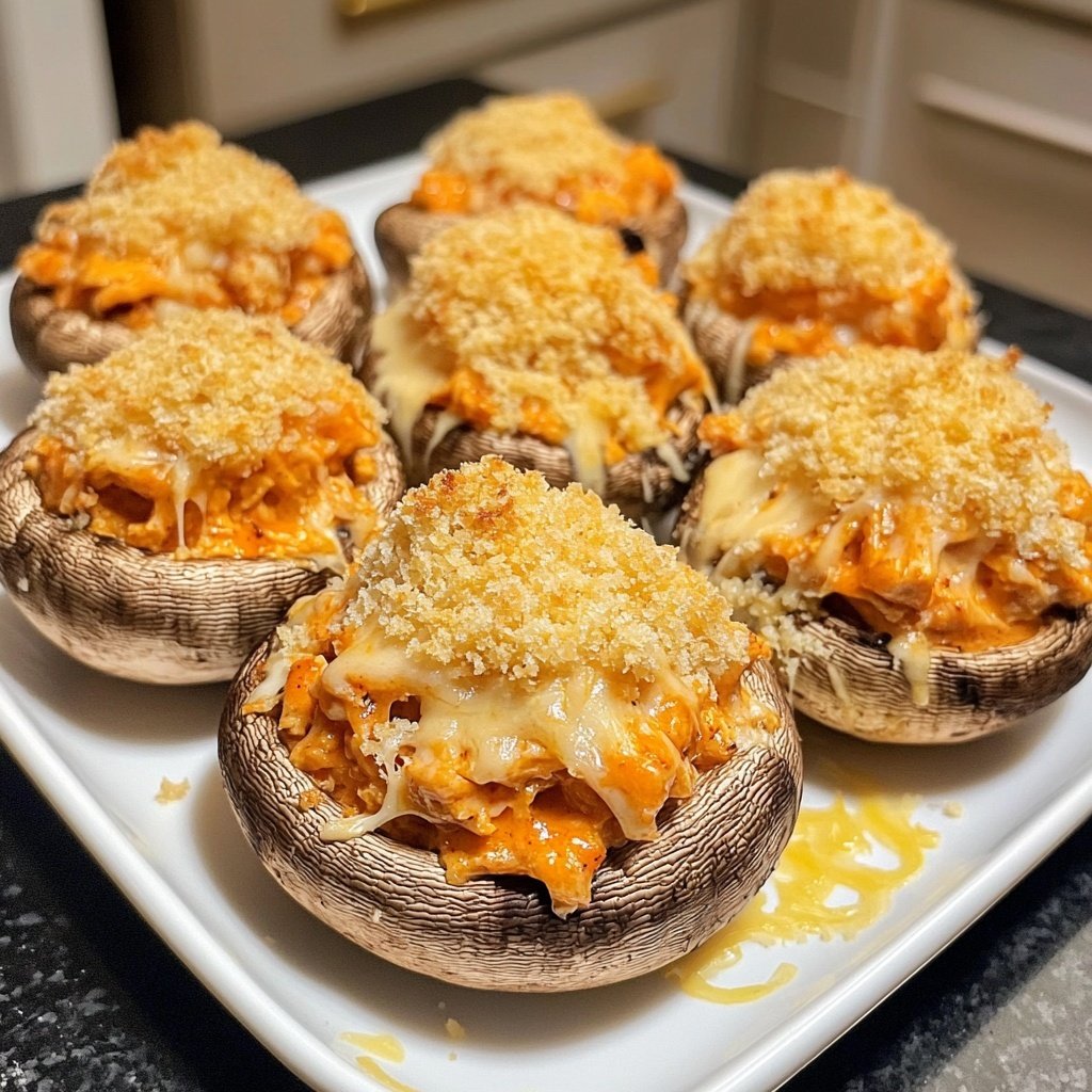 Buffalo-Stuffed Mushrooms