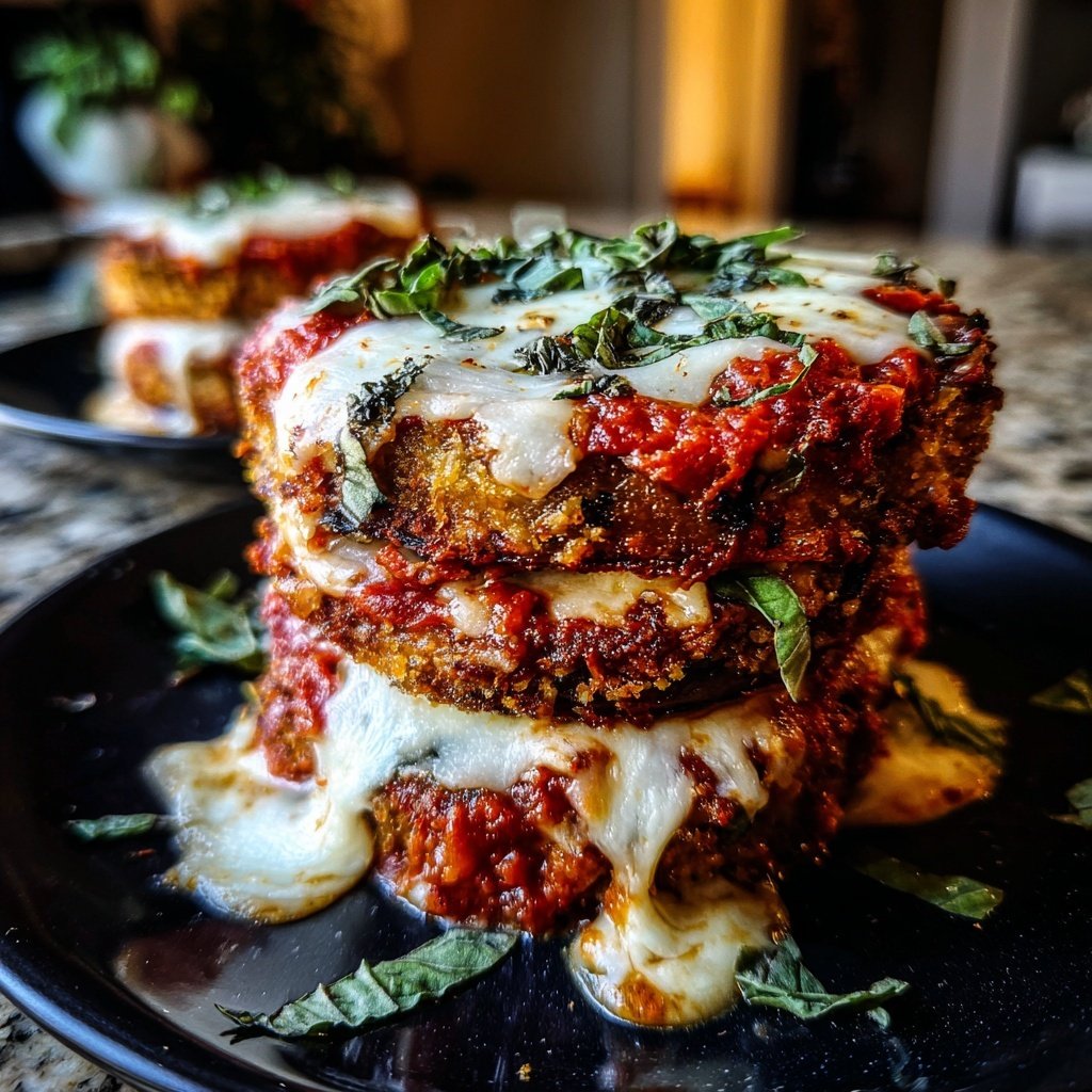 Baked Eggplant Parmesan Stacks