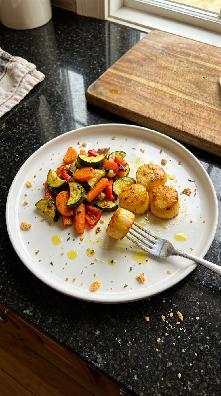 Saffron Scallops with Vegetable Medley