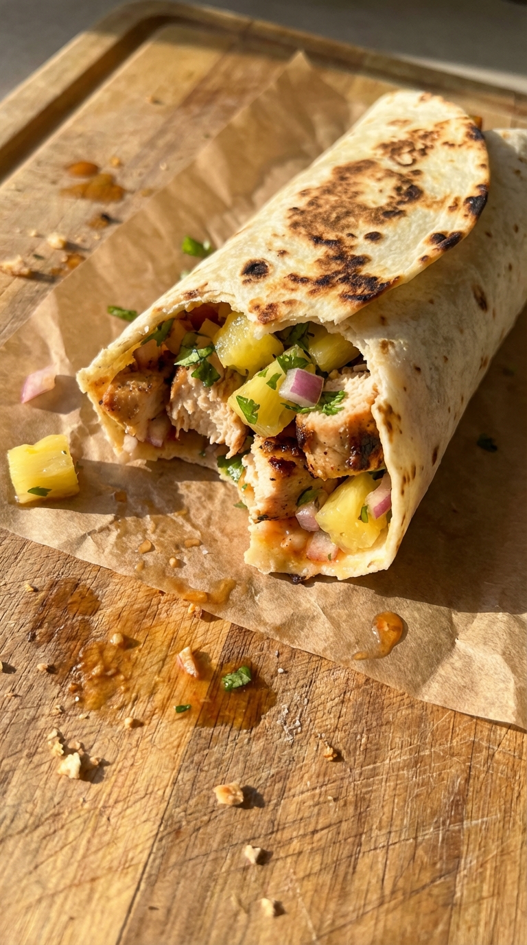 Tropical Pineapple Chicken Wrap