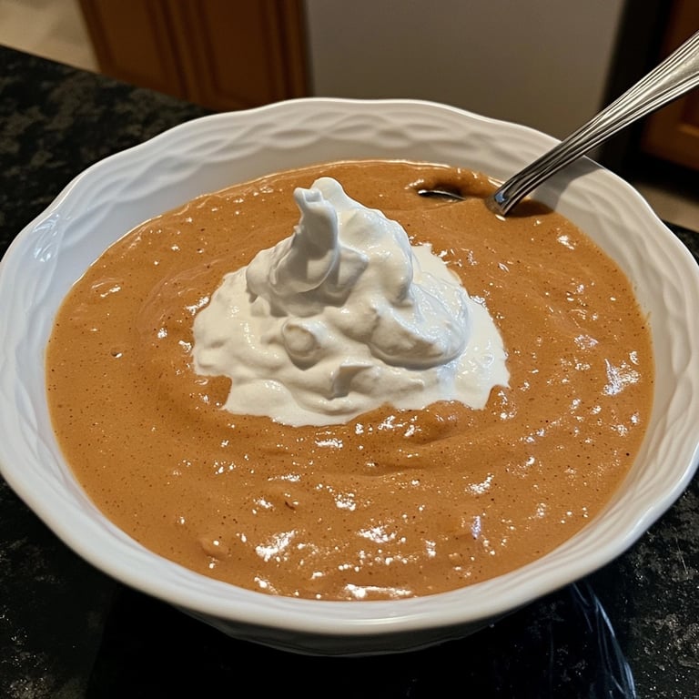 Chestnut Cream Soup with Whipped Cream Topping