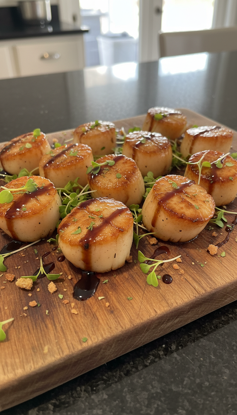 Balsamic Glazed Seared Scallops