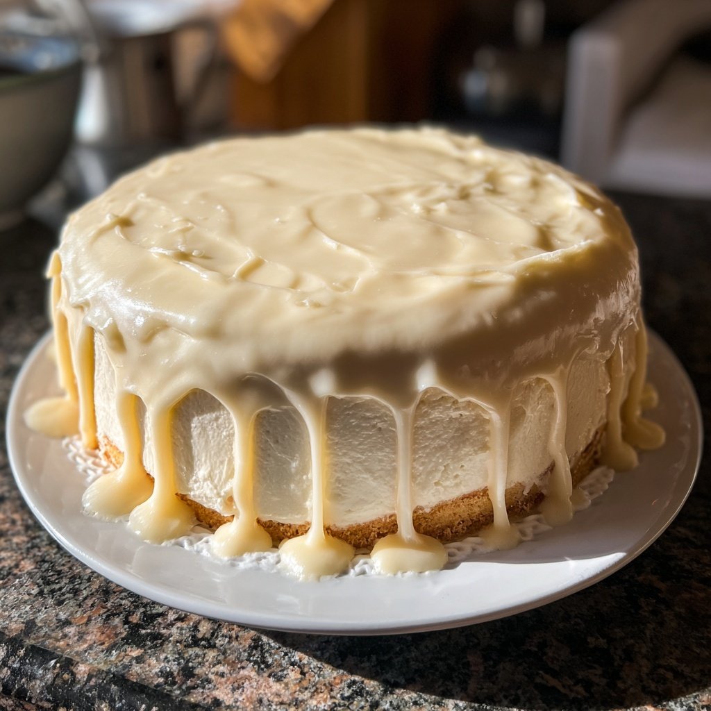 White Chocolate Vanilla Drip Cake