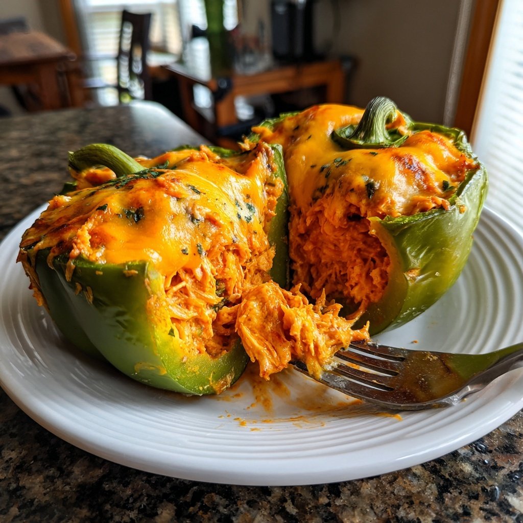 Buffalo Chicken Stuffed Bell Peppers