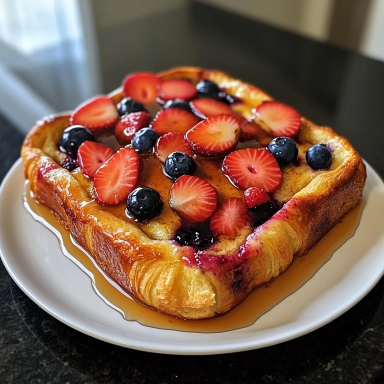 Festive Berry Croissant French Toast Bake​
