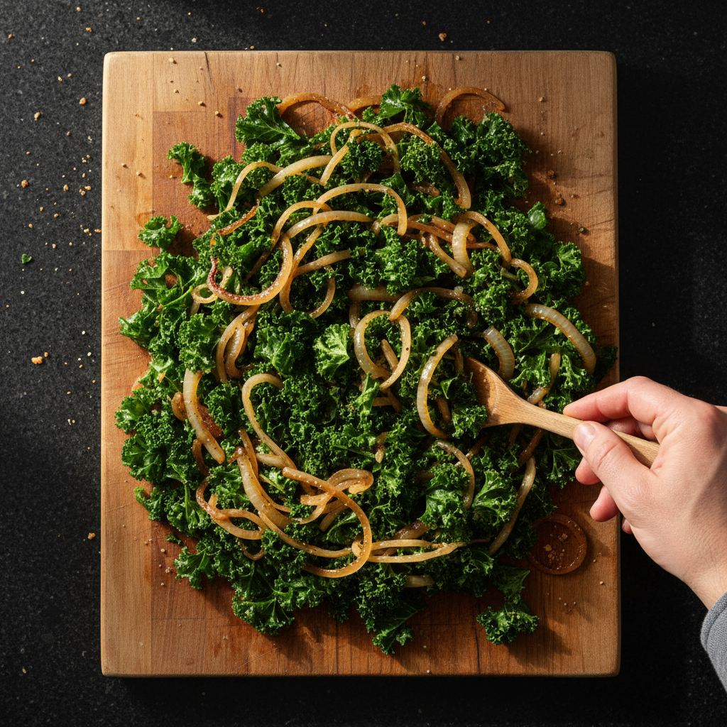 Caramelized Onion and Kale Slaw